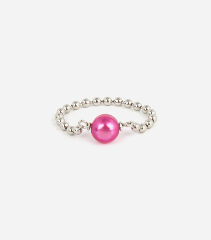 White Rhodium Plating / Pink Pearl